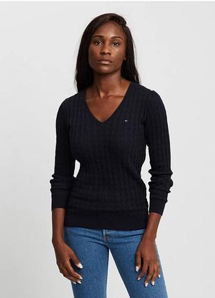 Хлопковый с кашемиром джемпер "в косы"