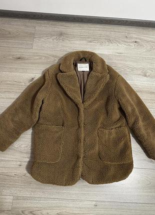 Еко шуба в коричневому кольорі