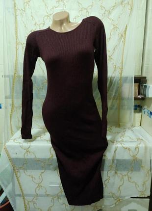 S-m платье в рубчик платье бу