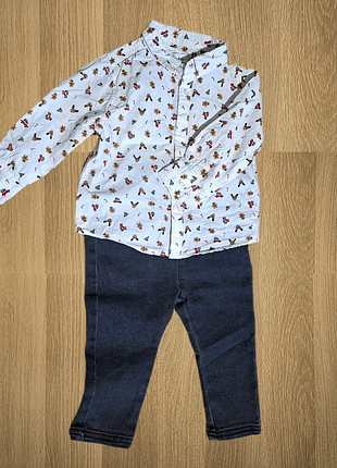 ✨ стильный праздничный комплект для мальчика. рубашка и штаны. 80 размер.