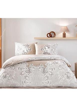 Постельное белье tac lucinda kahve ранфорс евро