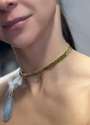 Чокер на шию, колір золото, hand made