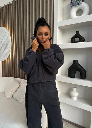 Женский плюшевый спортивный костюм (кофта+брюки)