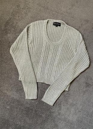 Свитер укороченый с серебренной нитью