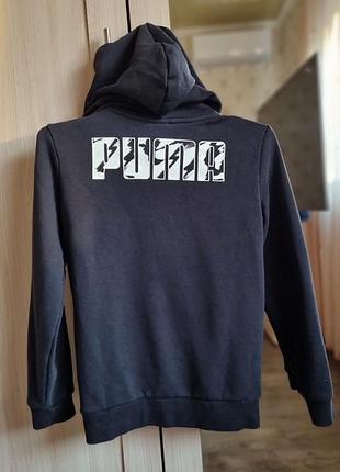Черная кофточка с капюшоном puma, размер xs-s/42-44