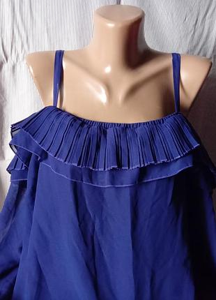 Блуза батал а-силуэт открытые плечи