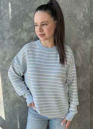 Вязаный женский свитер в полоску ms-264
