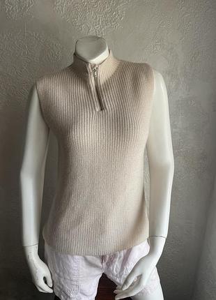 Жилет с высоким воротом , молочный, шерсть h&m