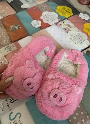 Тапки m&s 23р, плюшеві тапулі свинки
