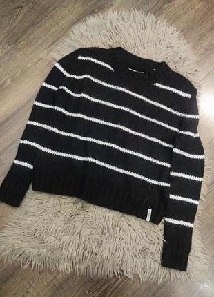 Жіноча тепла ангорова кофта в полоску