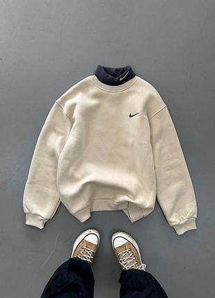 Свитшот мужской / женский бежевый оверсайз осенний весенний зимний