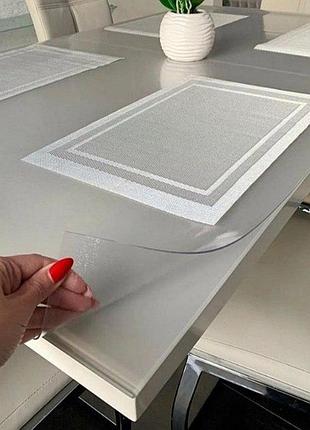 Мягкое стекло матовое 2 мм 60*60 см силиконовая прозрачная скатерть на стол, пвх силиконовая скатерть