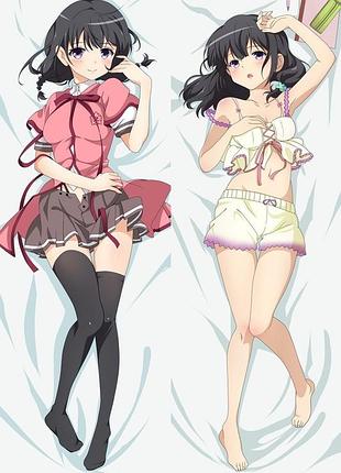 Аниме дакимакура кохару шихара метод небес (подушка обнимашка) 120*40 см