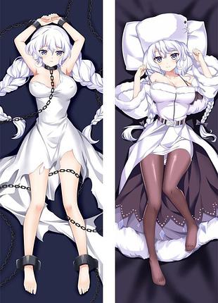 Аниме дакимакура аврора лазурный путь azur lane (подушка обнимашка) 120*40 см