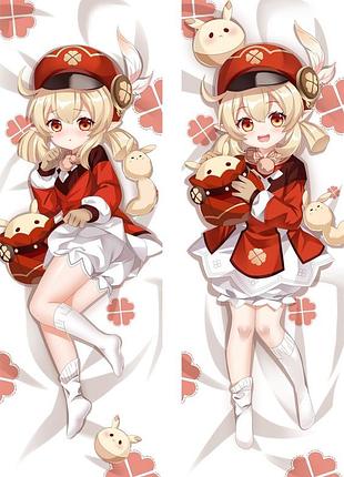 Аниме дакимакура кли genshin impact (генши импакт) (подушка обнимашка) 120*40 см