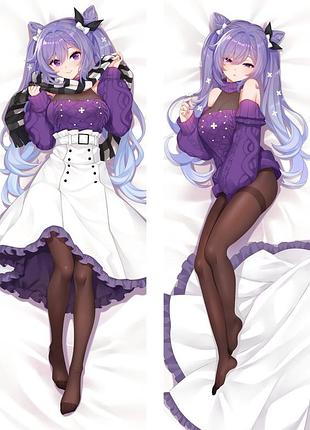 Аниме дакимакура кэ цин genshin impact (генши импакт) (подушка обнимашка) 120*40 см