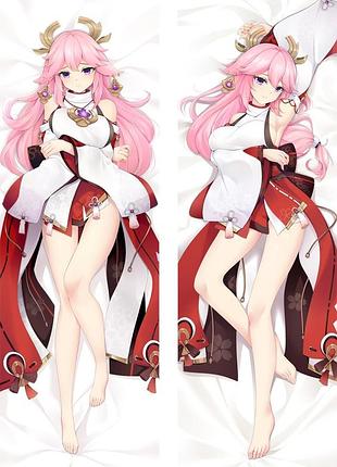 Аниме дакимакура янь фэй genshin impact (генши импакт) (подушка обнимашка) 120*40 см