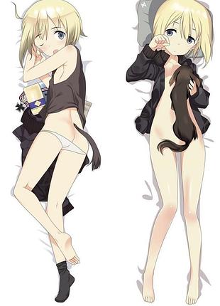 Аниме дакимакура эрика хартманн штурмовые ведьмы: дорога на берлин (подушка обнимашка) 120*40 см 150, 50*150,