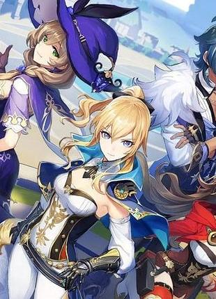 Аниме полотенце геншин импакт (genshin impact) 50 на 90 см, код 5