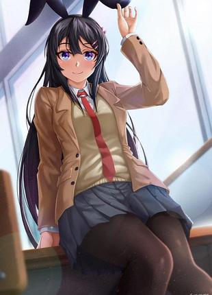 Аниме полотенце этот глупый свин не понимает мечту девочки-зайки 50 на 90 см, код 272