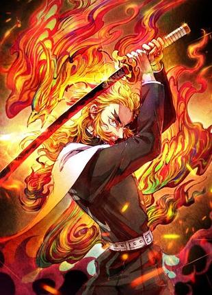 Аніме рушник клинок, що розсікає демонів, ренгоку 50 на 90 см, код 1554