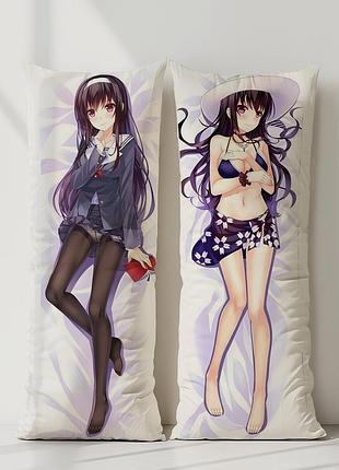 Аниме дакимакура утаха касумиагока как воспитать героиню из обычной девушки (подушка обнимашка) 120*40 см