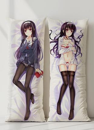 Аниме дакимакура утаха касумиагока как воспитать героиню из обычной девушки (подушка обнимашка) 120*40 см