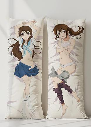 Аниме дакимакура туко фуками по ту сторону стекла (подушка обнимашка) 120*40 см