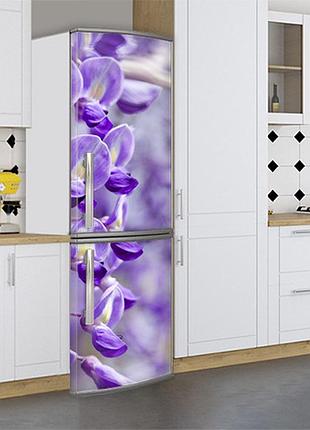 Вінілова наклейка на холодильник, квіти, 180х60 см - лицьова (в), з ламінуванням