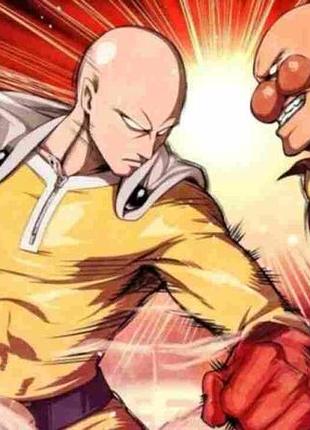 Аниме полотенце ванпачмен 50 на 90 см, код 71