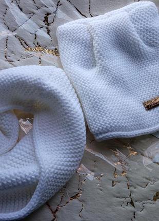 Набор детский шапка на флисе +шарф-хомут