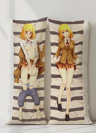 Аниме дакимакура хана мидорикава школа-тюрьма (подушка обнимашка) 120*40 см