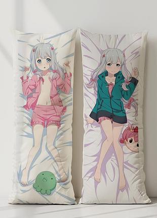 Аниме дакимакура сагири изуми эроманга-сэнсэй (подушка обнимашка) 120*40 см