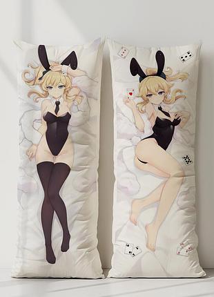 Аниме дакимакура джинн genshin impact (генши импакт) (подушка обнимашка) 120*40 см