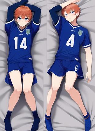 Аниме дакимакура рэнсукэ кунигами синяя тюрьма: блю лок (подушка обнимашка) 120*40 см