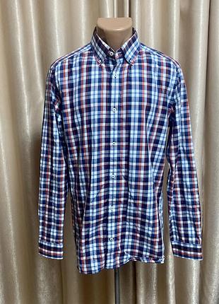 Чоловіча сорочка riley в червоно- синю клітинку  розмір m