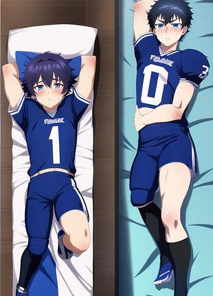 Аниме дакимакура ёити исаги3 синяя тюрьма: блю лок (подушка обнимашка) 120*40 см