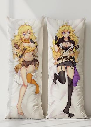 Аніме дакімакура ян сіо лон червоний, білий, чорний, жовтий (подушка обіймашка) 120*40 см 150, 50*150, 50