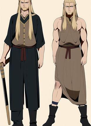 Торфин, сага о винланде, дакимакура (подушка обнимашка), 120*40 см