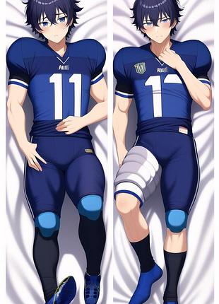 Аниме дакимакура ёити исаги синяя тюрьма: блю лок (подушка обнимашка) 120*40 см