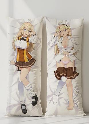 Аниме дакимакура кохагура эллен жрицы с мечами (подушка обнимашка) 120*40 см