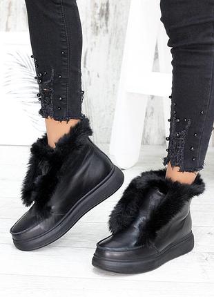 Черевики короткі жіночі шкіра чорні loro 7547-28