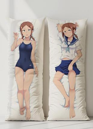 Аниме дакимакура юки куроива рыбалка для школьниц после занятий (подушка обнимашка) 120*40 см