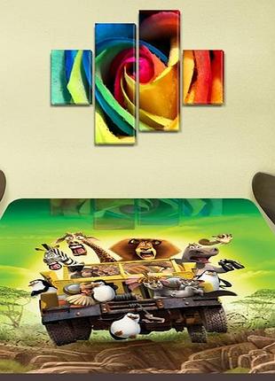 Детская виниловая наклейка на стол мадагаскар мультфильм, самоклеющаяся пленка, зеленый 60 х 100 см