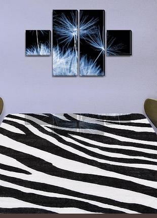 Виниловая наклейка на стол зебра, черно-белые полосы самоклеющаяся двойная пленка под ткань черный 60 х 100 см