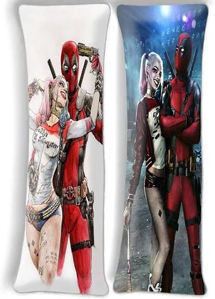Дэдпул и харли квин, мемы, дакимакура (подушка обнимашка), 150*50 см