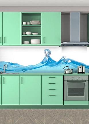 Наклейка на кухонный фартук 60 х 300 см, фотопечать с защитной ламинацией волна (бп-s_df038)