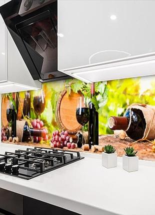 Наклейка на кухонный фартук 60 х 200 см, фотопечать с защитной ламинацией вино в бочках (бп-s_ed589)