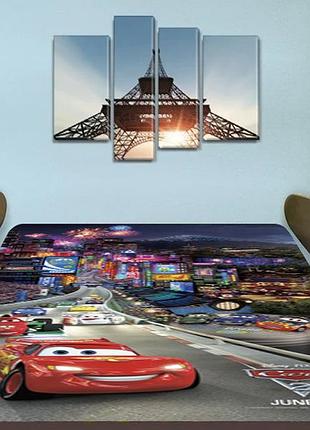 Наліпка на стіл тачки дитяча 60 х 100 см