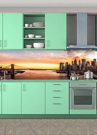 Наклейка на кухонний фартух 60 х 300 см, з фотодруком та захисною ламінацією місто та міст (бп-s_ar114)